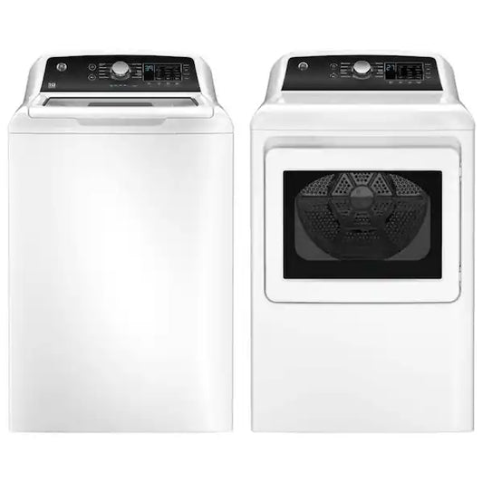 GE — Top-Load Washer & Dryer Set, 4.7 cu ft — White