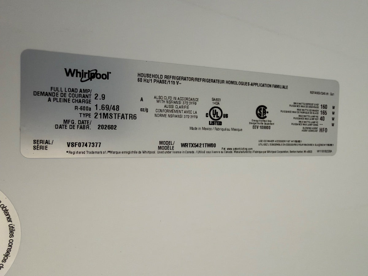 Whirlpool — Refrigerator Top-Freezer