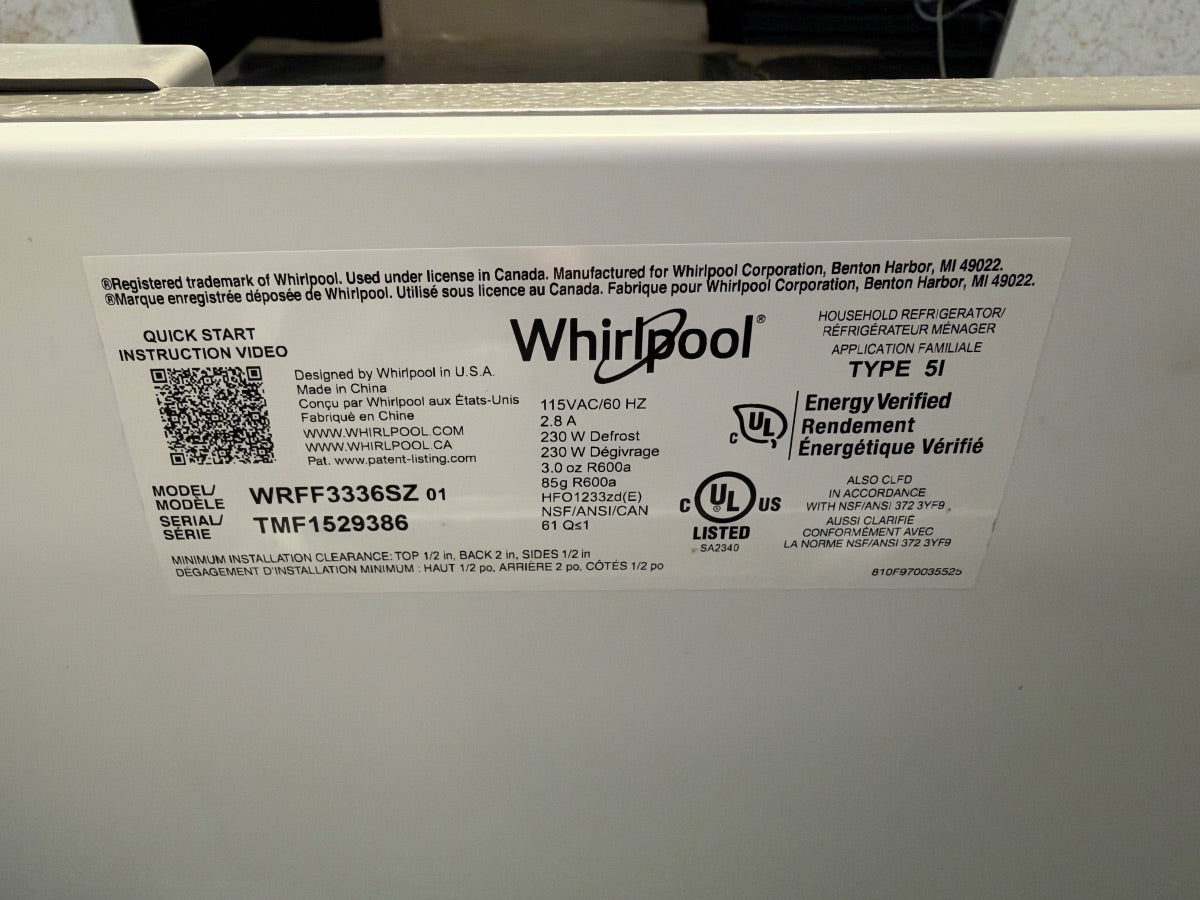 Whirlpool — Refrigerator French Door Internal Water Dispenser