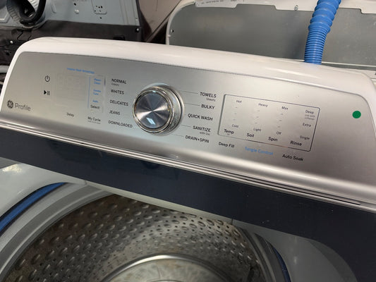 GE — Top-Load Washer & Dryer Set, 5.3 cu ft — White