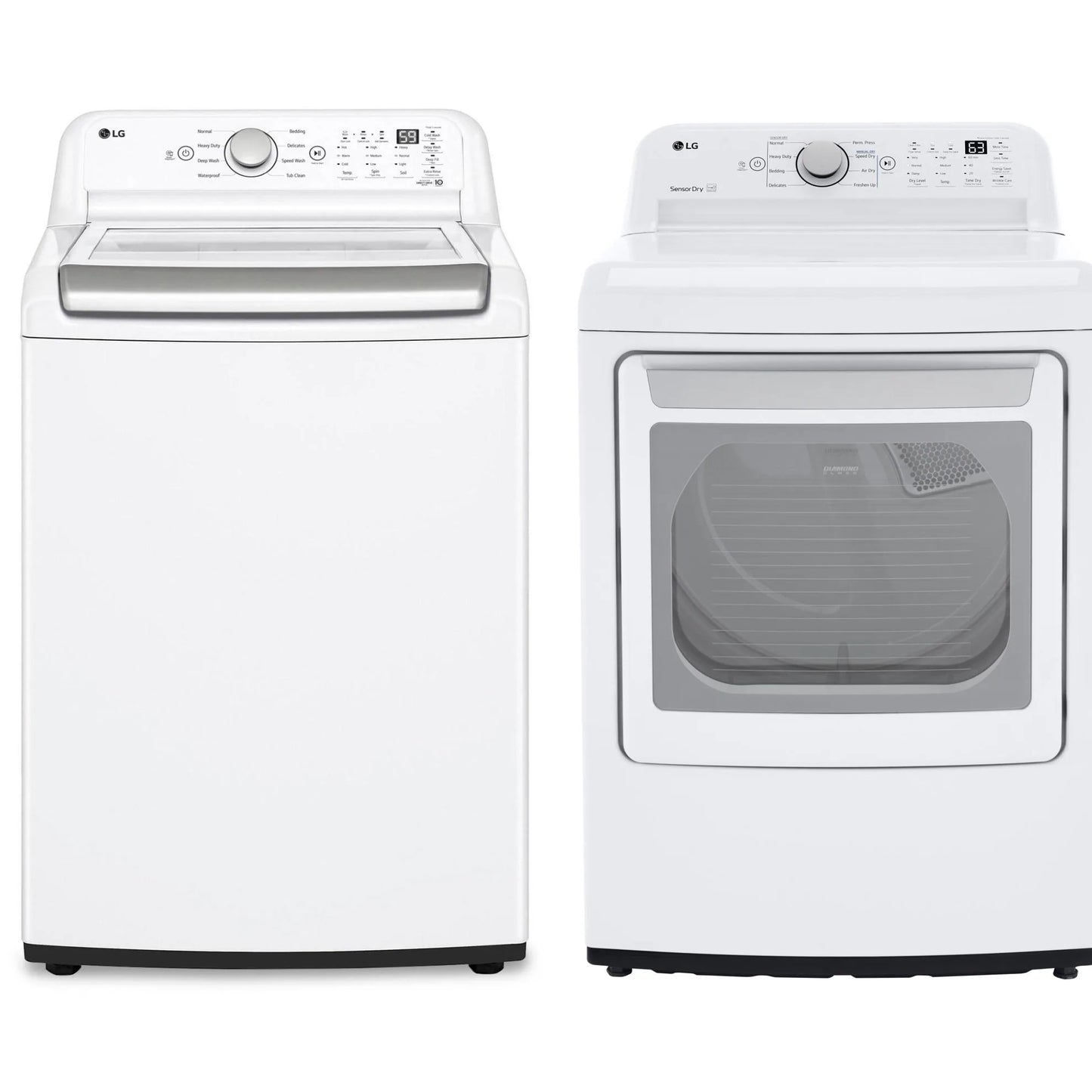 LG High Efficiency Top-Load White Washer 5.0 Cu Ft & Dryer 7.4 Cu Ft