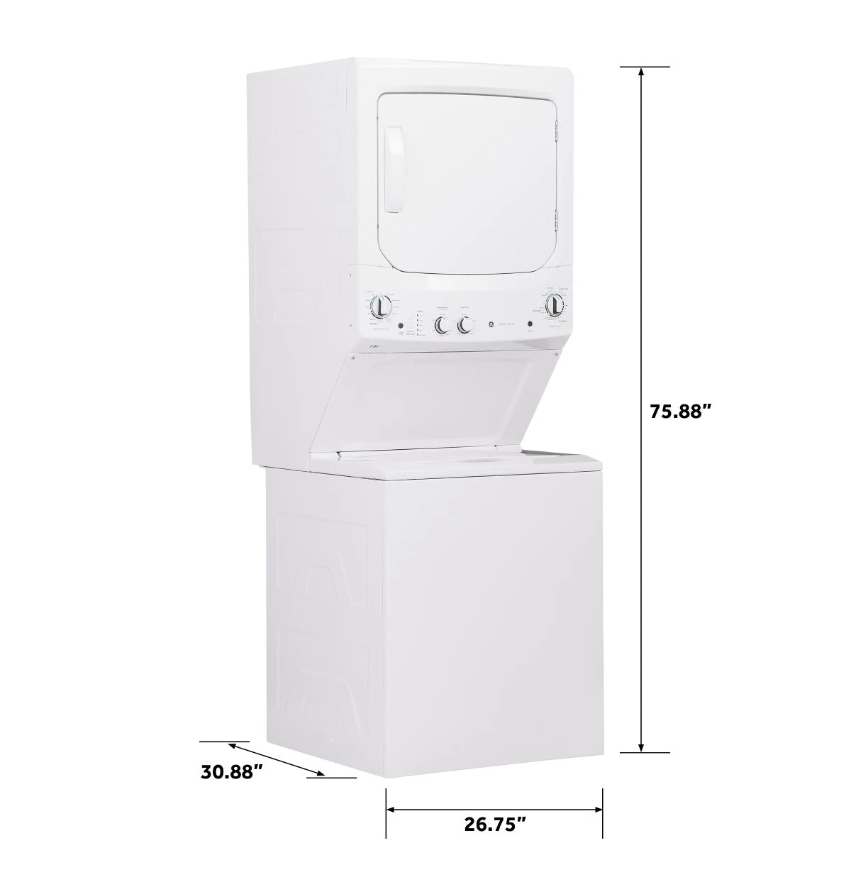 GE — Stackable Washer & Dryer Set, 4.5 cu ft — White