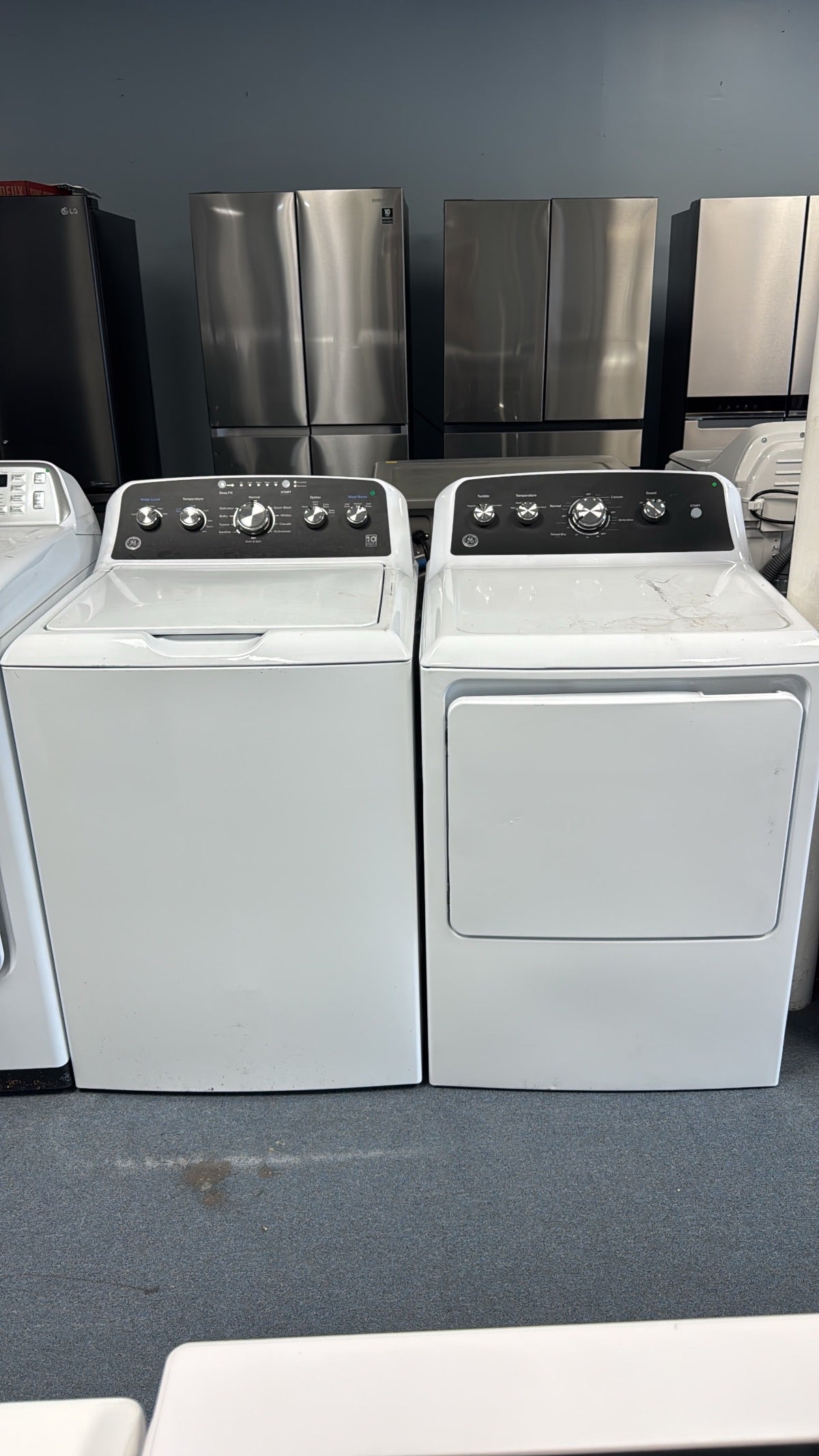 GE — Top-Load Washer & Dryer Set, 4.7 cu ft — White