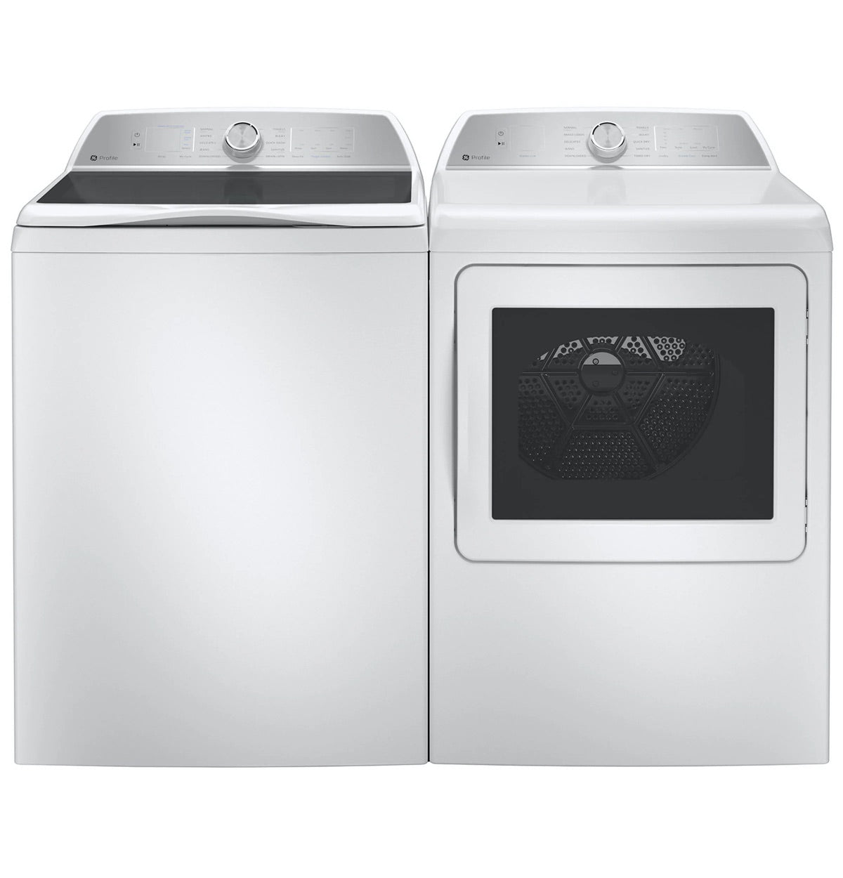 GE — Top-Load Washer & Dryer Set, 5.3 cu ft — White