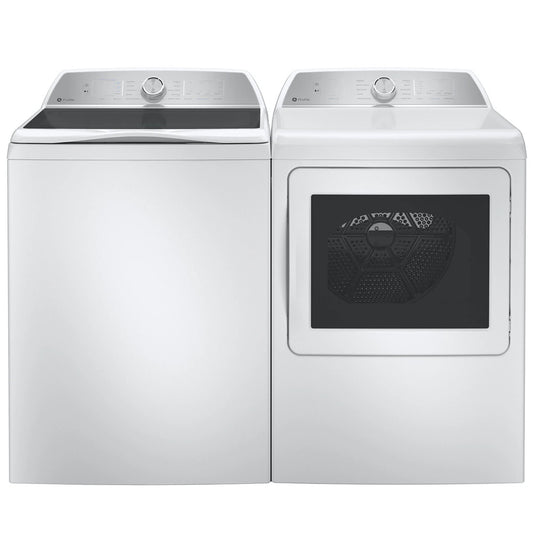 GE — Top-Load Washer & Dryer Set, 5.3 cu ft — White