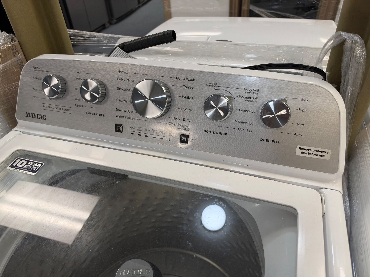Maytag PET PRO - Top Load Washer with Agitator & Vented Electric Dryer Set