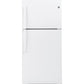GE — Top-Freezer, 22 cu ft — White