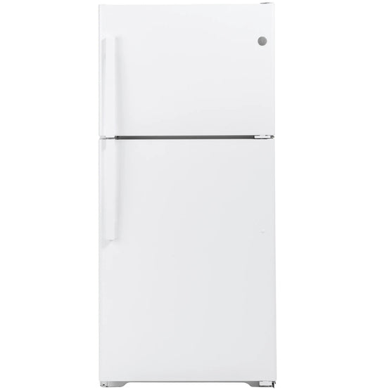 GE — Top-Freezer, 22 cu ft — White