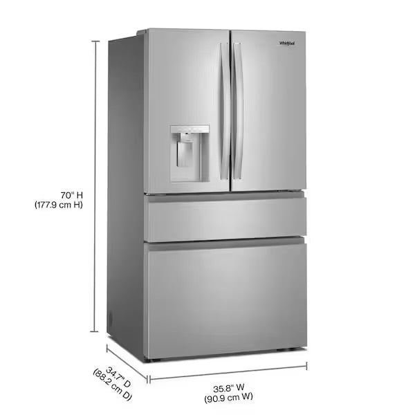 Whirlpool - 4 Door Refrigerator Fingerprint-Resistant