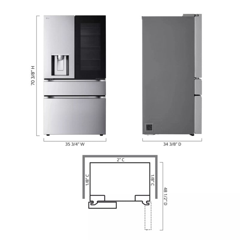 29 cu. ft. Smart InstaView® Standard-Depth MAX™ 4-Door French Door Refrigerator with Full-Convert Drawer™