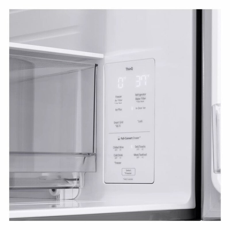 LG 26 cu. ft. SMART Counter Depth MAX French Door Refrigerator with Internal Water Dispenser in PrintProof Stainless Steel